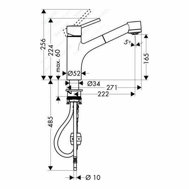 Baterie bucatarie cu dus extractibil Hansgrohe Talis M52 crom lucios [2]