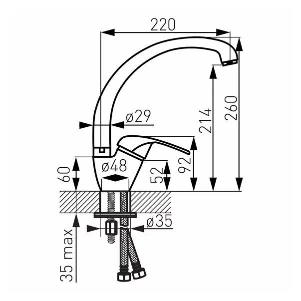 Baterie bucatarie cu gat de lebada Ferro Vasto [2]