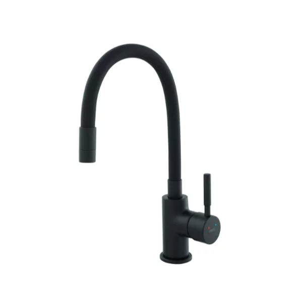 Baterie bucatarie cu pipa flexibila Ferro Zumba Nero negru mat [1]