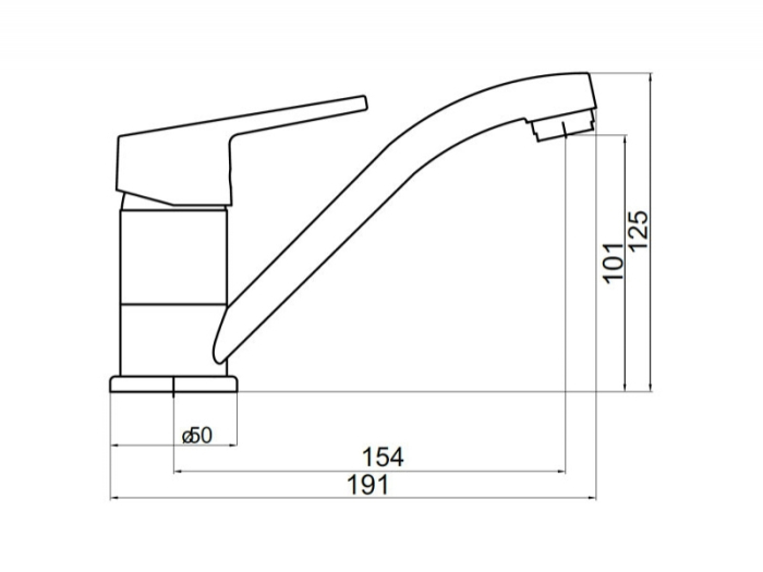 Baterie bucatarie, Ferro, Titania Iris New, pipa medie, crom [2]