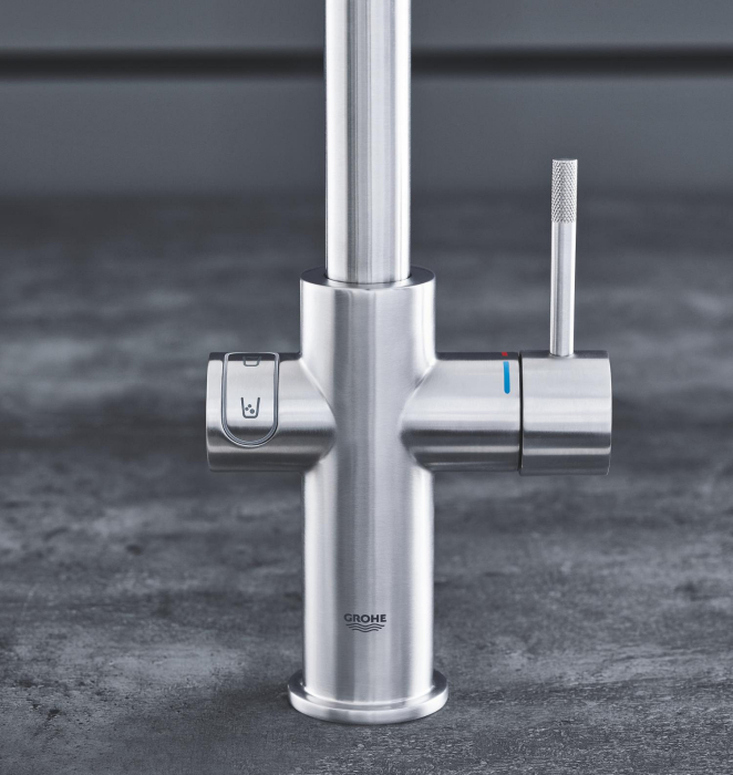 Baterie bucatarie Grohe 101068DC01, Blue Home, inalta, tip L, pentru racitor Blue Home, mat, otel satinat [9]