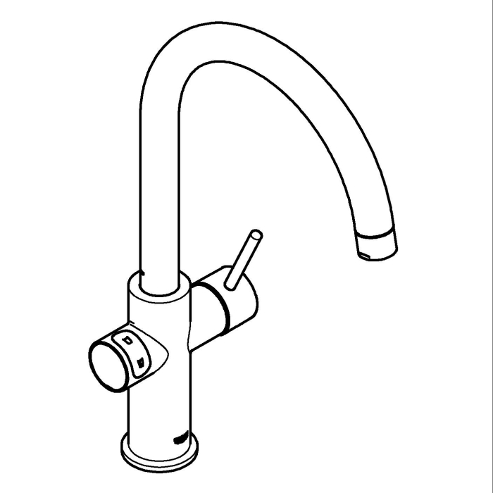 Baterie bucatarie Grohe 101069AL01, Blue Home, inalta, tip C, pentru racitor Blue Home, mat, grafit [4]
