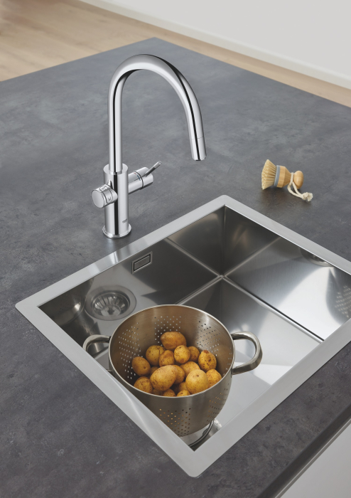 Baterie bucatarie Grohe 1010730001, 0.6 bar, 419 mm, 219 mm, 1 orificii instalare, 3 sprayuri, 150 unghi pivotare, Crom [6]