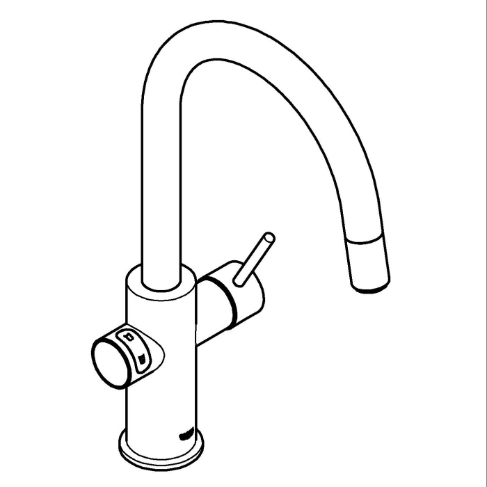 Baterie bucatarie Grohe 101073KS01, Blue Home, inalta, tip C, pentru racitor Blue Home, dus, mat, negru [6]