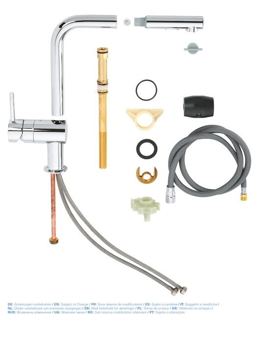 Baterie bucatarie Grohe 30274000, bucatarie Minta, tip comanda monocomanda, marime inalta, forma pipa tip l, crom [5]