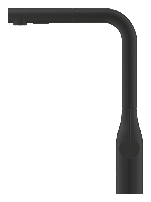 Baterie bucatarie Grohe 30432KF0, Accent, inalta, tip L, dus, mat, negru [2]