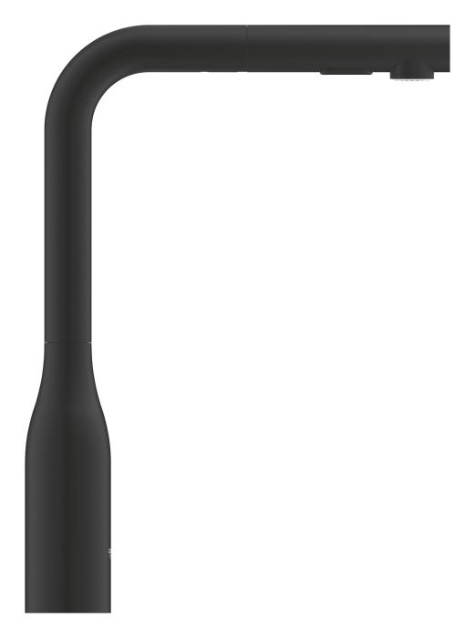 Baterie bucatarie Grohe 30432KF0, Accent, inalta, tip L, dus, mat, negru [3]