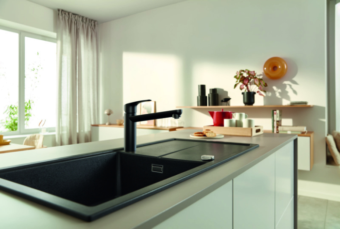 Baterie bucatarie Grohe 304632430, 1 bar, 202 mm, 222 mm, 1 orificii instalare, 1 sprayuri, 360 unghi pivotare, Negru [4]