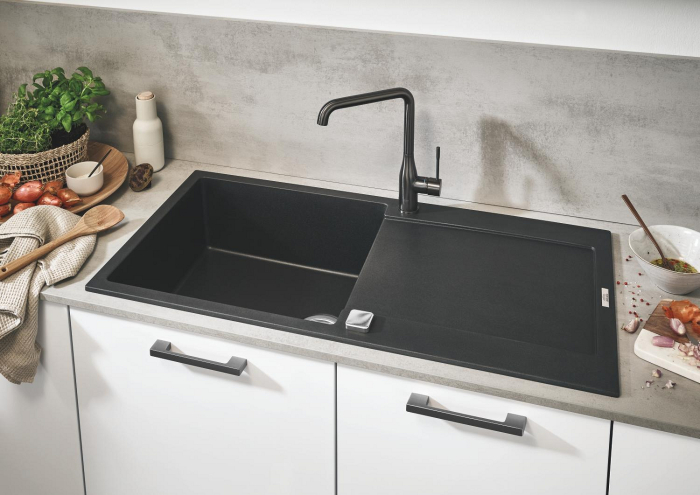 Baterie bucatarie Grohe 30505AL0, Essence, 3/8'', inalta, tip L, mat, grafit [4]