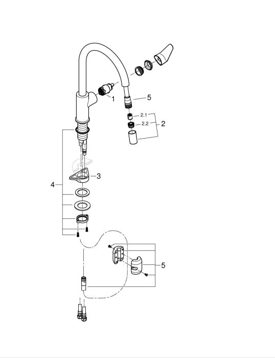 Baterie bucatarie Grohe 30547000, 0.8 bar, 357 mm, 215 mm, 1 orificii instalare, 1 sprayuri, 120 unghi pivotare, Crom [9]