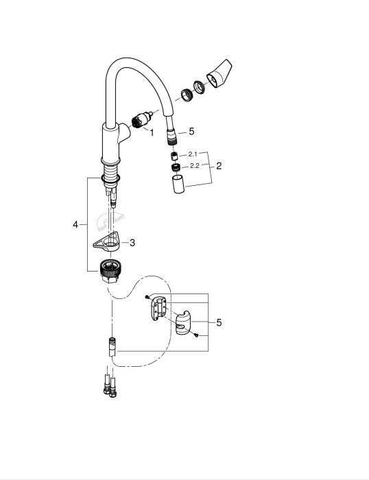 Baterie bucatarie Grohe 30551000, 1 bar, 357 mm, 215 mm, 1 orificii instalare, 1 sprayuri, 180 unghi pivotare, Crom [7]