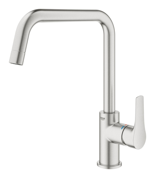 Baterie bucatarie Grohe 30568DC0, Via, inalta, tip U, mat, otel satinat [2]