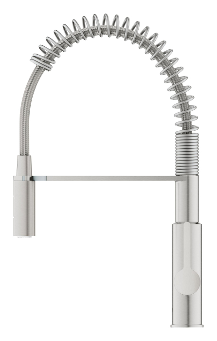 Baterie bucatarie Grohe 30614DC0, Via Cosmo, inalta, tip C, dus, 2 functii, mat, otel satinat [2]