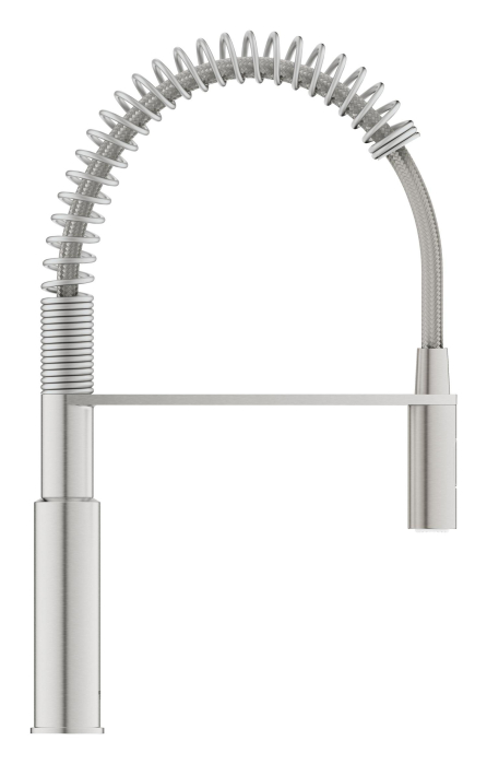 Baterie bucatarie Grohe 30614DC0, Via Cosmo, inalta, tip C, dus, 2 functii, mat, otel satinat [3]