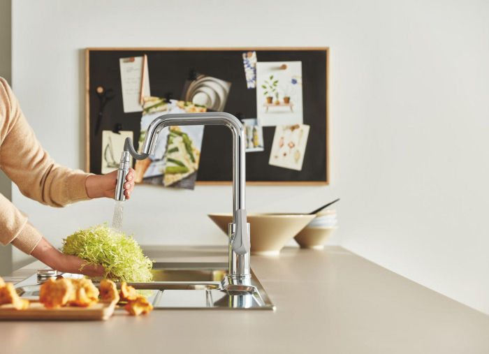 Baterie bucatarie Grohe 30619000, 1 bar, 362 mm, 221 mm, 1 orificii instalare, 2 sprayuri, 180 unghi pivotare, Crom [5]