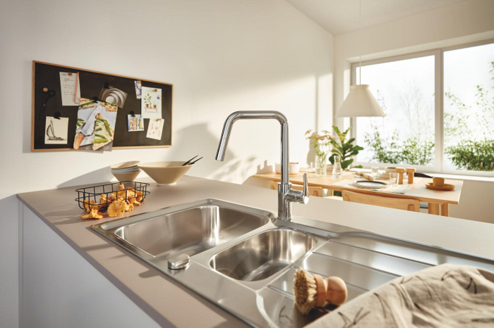 Baterie bucatarie Grohe 30619000, 1 bar, 362 mm, 221 mm, 1 orificii instalare, 2 sprayuri, 180 unghi pivotare, Crom [4]