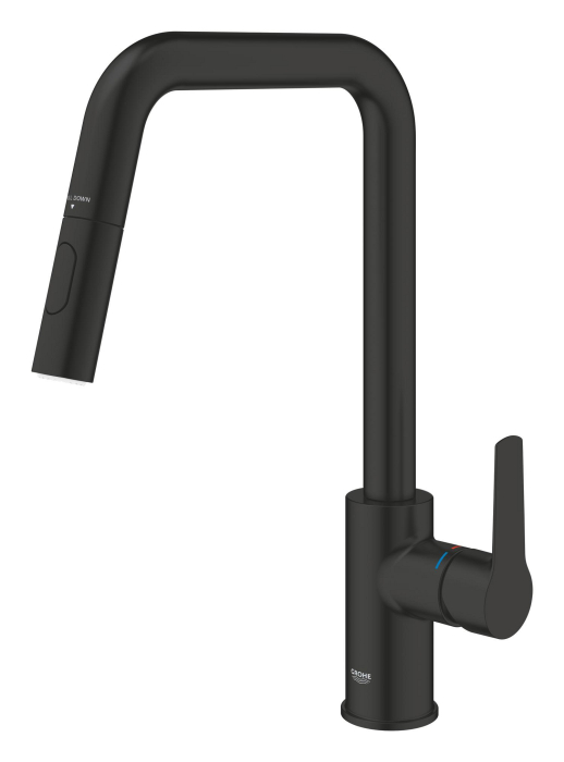 Baterie bucatarie Grohe 306312430, 1 bar, 362 mm, 221 mm, 1 orificii instalare, 2 sprayuri, 120 unghi pivotare, Negru [4]