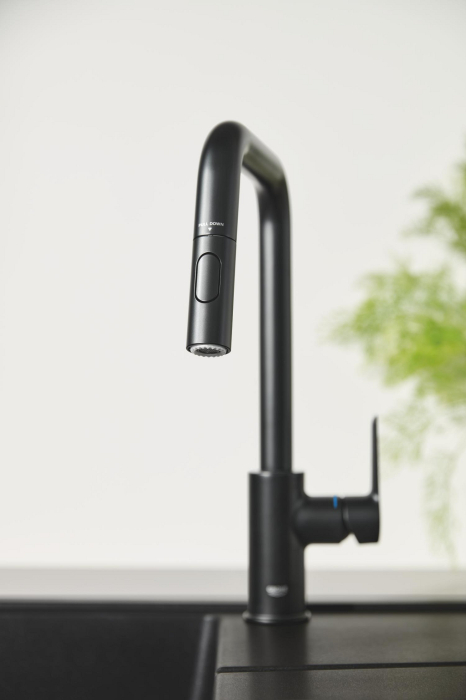 Baterie bucatarie Grohe 306312430, 1 bar, 362 mm, 221 mm, 1 orificii instalare, 2 sprayuri, 120 unghi pivotare, Negru [5]