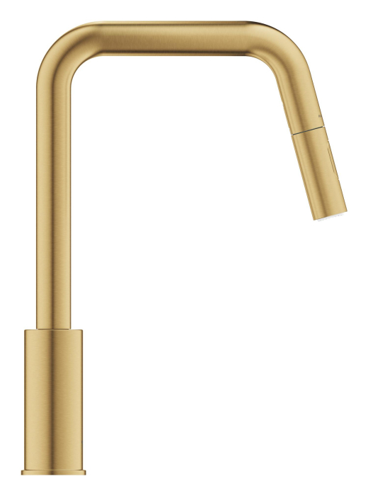 Baterie bucatarie Grohe 30631GN0, Start, inalta, tip U, dus, 2 functii, mat, auriu [6]
