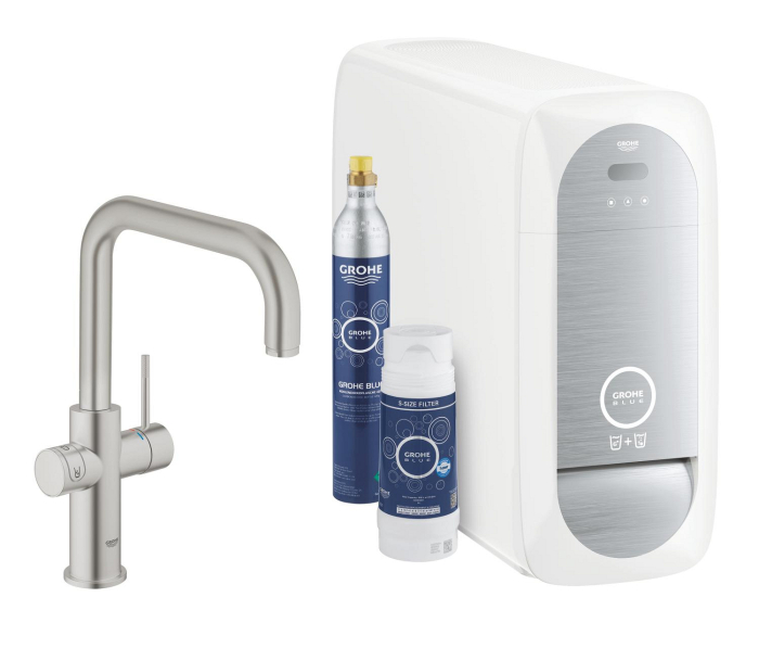 Baterie bucatarie Grohe 31456DC1, Blue Home, inalta, tip U, filtrare, CO2, racire, mat, otel satinat [1]
