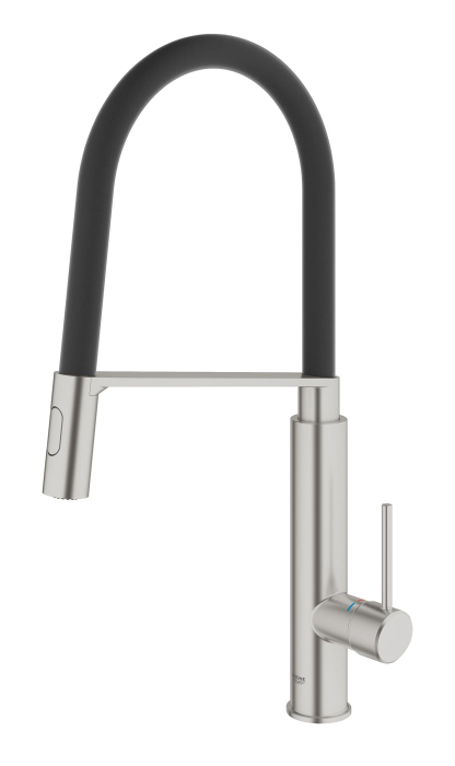 Baterie bucatarie Grohe 31491DC0, Concetto, inalta, tip C, dus profesional, mat, otel satinat [2]