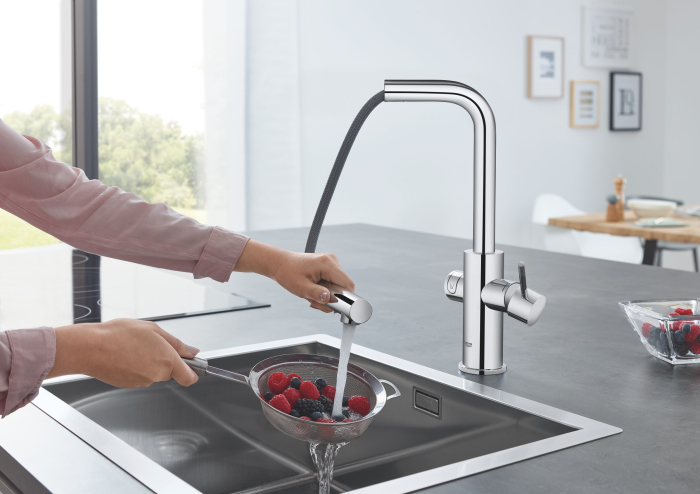 Baterie bucatarie Grohe 31539000, 1 bar, 378 mm, 221 mm, 1 orificii instalare, 3 sprayuri, 150 unghi pivotare, Crom [12]