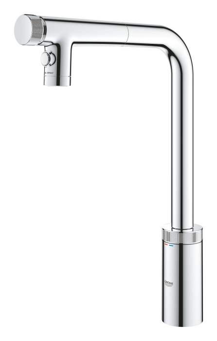 Baterie bucatarie Grohe 31889000, 0.8 bar, 373 mm, 201 mm, 1 orificii instalare, 2 sprayuri, 120 unghi pivotare, Crom [3]