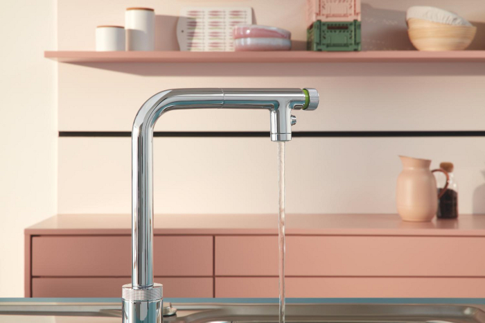 Baterie bucatarie Grohe 31889000, 0.8 bar, 373 mm, 201 mm, 1 orificii instalare, 2 sprayuri, 120 unghi pivotare, Crom [7]