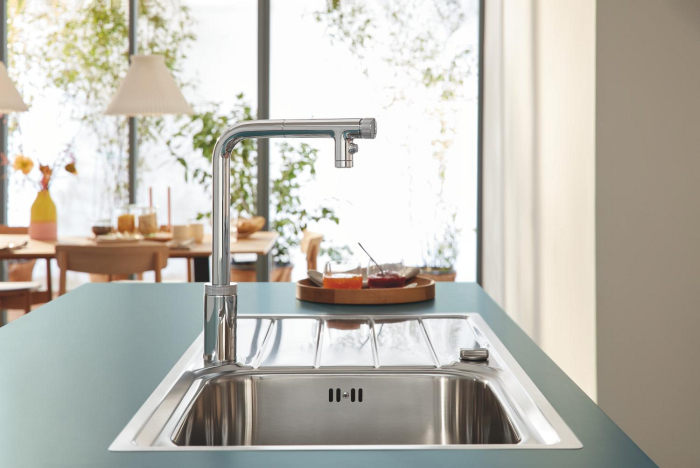 Baterie bucatarie Grohe 31889000, 0.8 bar, 373 mm, 201 mm, 1 orificii instalare, 2 sprayuri, 120 unghi pivotare, Crom [6]