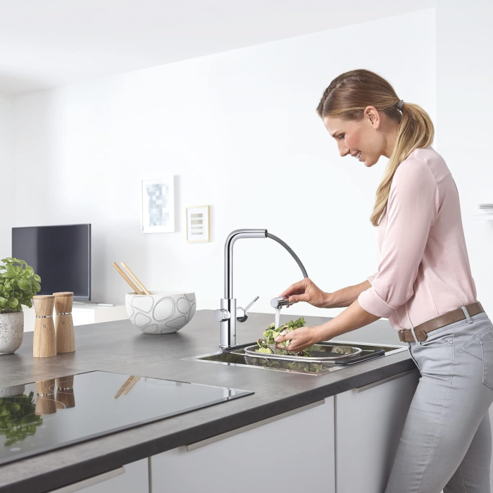 Baterie bucatarie Grohe 31927001, 1 bar, 378 mm, 221 mm, 1 orificii instalare, 3 sprayuri, 180 unghi pivotare, Crom [3]