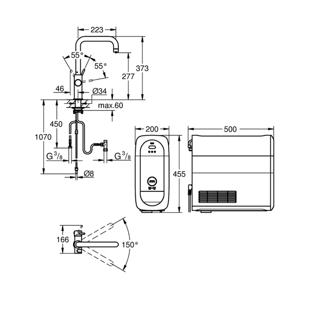 Baterie bucatarie Grohe Blue Home crom pipa tip U si Starter Kit [2]