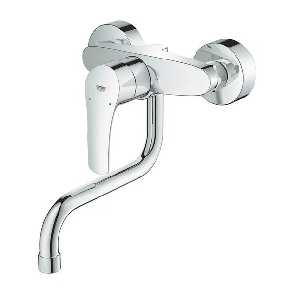Baterie bucatarie Grohe Eurosmart New crom cu montare pe perete [4]