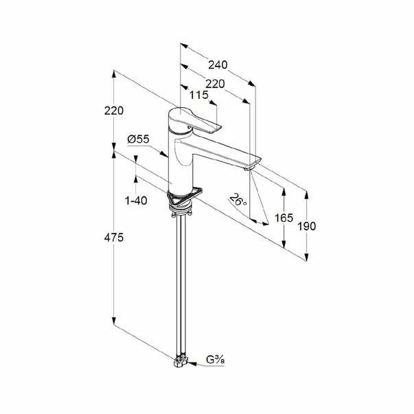 Baterie bucatarie Kludi Mix monocomanda negru maner plin [2]