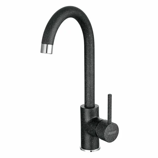 Baterie bucatarie negru mat Ferro Freya pipa curbata [2]