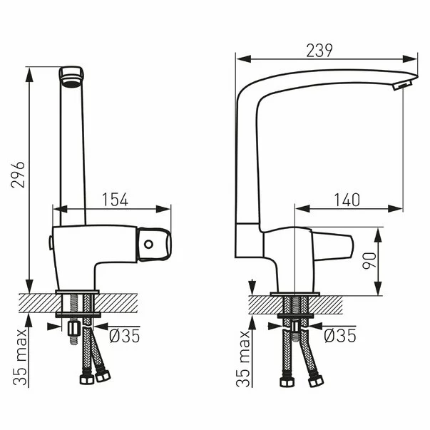 Baterie bucatarie pipa rabatabila Ferro Metalia 57 [2]