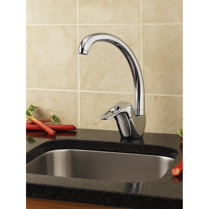 Baterie bucatarie Remer Rubinetterie Kitchen K42, monocomanda, finisaj cromat, pipa inalta pivotanta, alama sanitara [3]