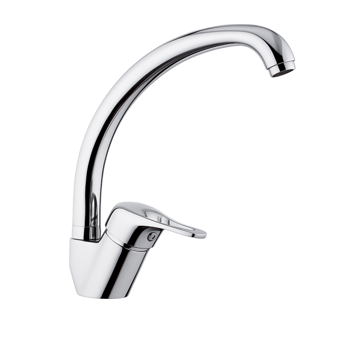 Baterie bucatarie Remer Rubinetterie Kitchen K42, monocomanda, finisaj cromat, pipa inalta pivotanta, alama sanitara [1]