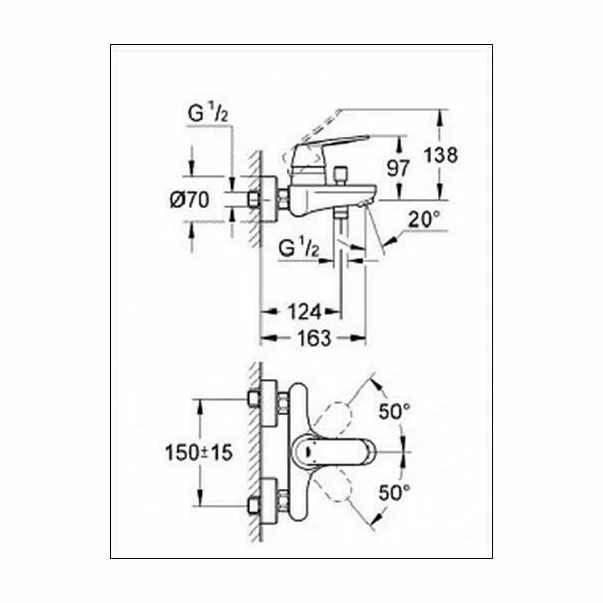 Baterie cada - dus Grohe Eurosmart Cosmopolitan crom [3]