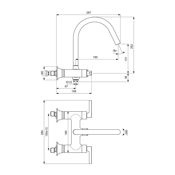 Baterie cada - dus Ideal Standard Atelier Joy Neo crom lucios dubla comanda [2]