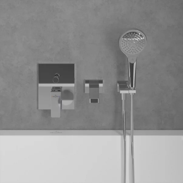 Baterie cada-dus incastrata Villeroy&Boch Architectura Square crom lucios fara corp ingropat [3]