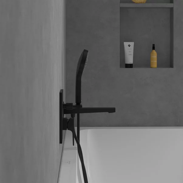 Baterie cada-dus incastrata Villeroy&Boch Architectura Square negru mat fara corp ingropat [7]