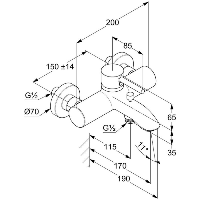 Baterie cada-dus Kludi Bozz alb mat [2]