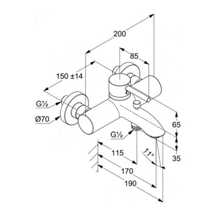 Baterie cadă-duș, Kludi, Bozz, auriu periat [2]