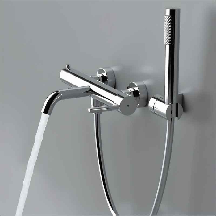 Baterie cadă-duș LaVita, Verdi, monocomandă cu montaj pe perete, crom [2]