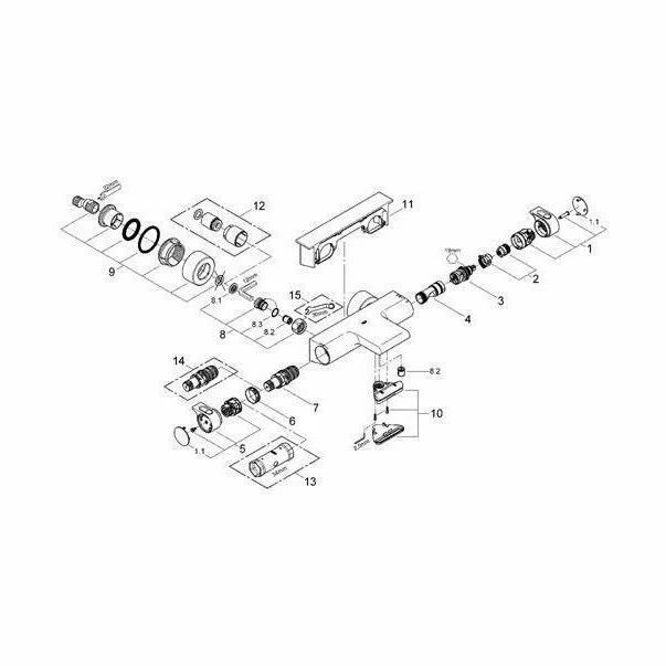 Baterie cada - dus termostatata Grohe Grohtherm 2000 crom lucios [2]