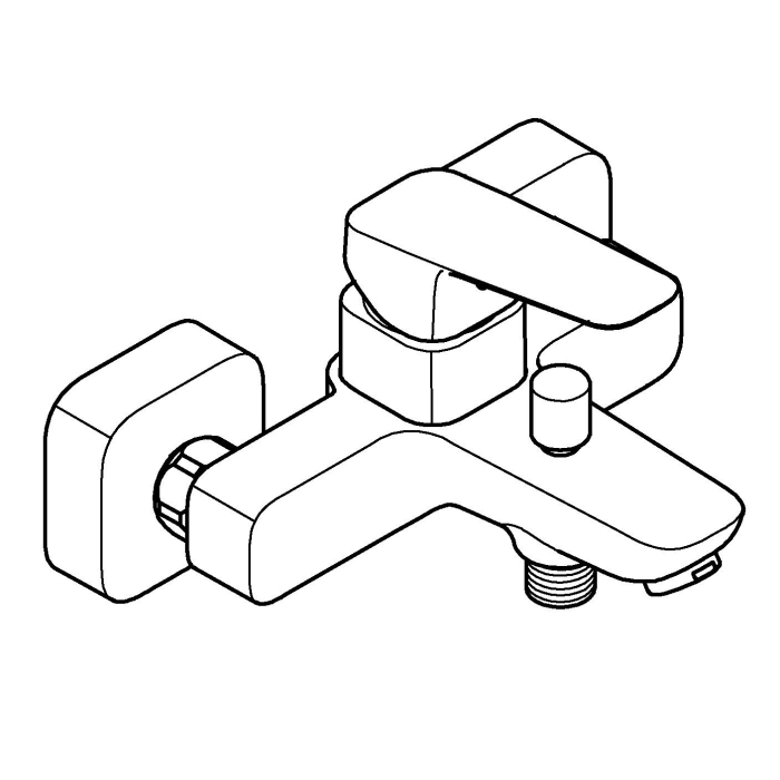 Baterie cada Grohe 1018130000, 1 bar, 167 mm, 224 mm, 50 mm, 2 orificii instalare, 1/2 dimensiune racord, Crom [11]