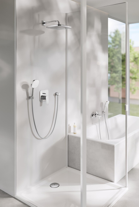 Baterie cada Grohe 1018130000, 1 bar, 167 mm, 224 mm, 50 mm, 2 orificii instalare, 1/2 dimensiune racord, Crom [6]