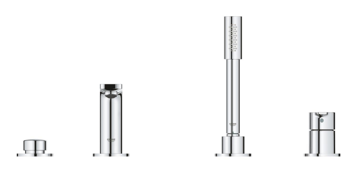 Baterie cada Grohe 19577001, 0.7 bar, 33 mm, 2 m, 197 mm, 450 mm, 212 mm, 2 orificii instalare, Crom [4]