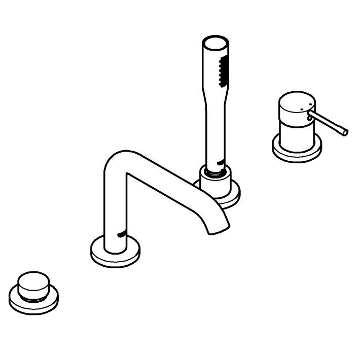 Baterie cada Grohe 25251001, 1 bar, 28 mm, 2 m, 251 mm, 480 mm, 197 mm, 4 orificii instalare, 1 functii para dus, Crom [3]