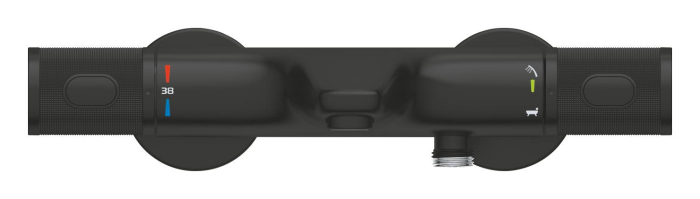 Baterie cada Grohe 347882430, 1 bar, 172 mm, 313 mm, 2 orificii instalare, 1/2 dimensiune racord, Negru [4]